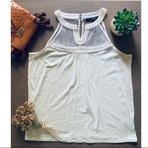 Ralph Lauren High Neck Halter Tank Embroidered